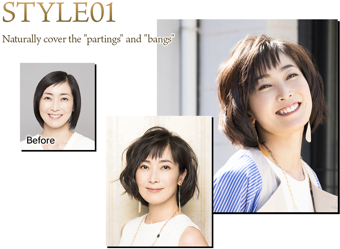 Naturally cover the partings and bangs