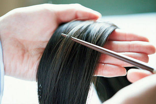 Only at Aderans! Patented synthetic hair technology.