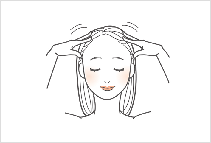 Gently washing the scalp